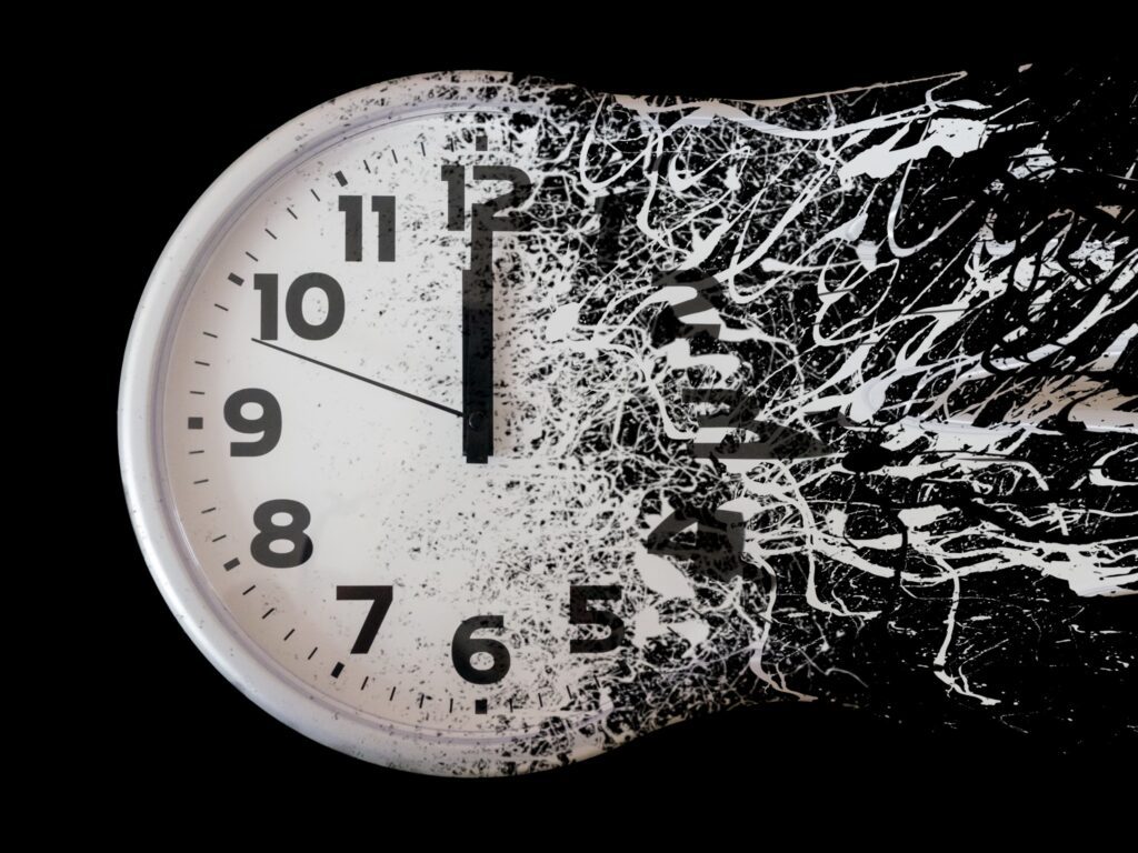 Melting clock signifying time running out